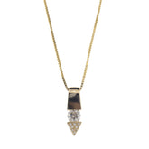 Modern 14K Yellow Gold Arrow Diamond Pendant Necklace