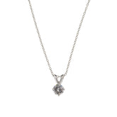 Platinum Round Brilliant Diamond Pendant Necklace