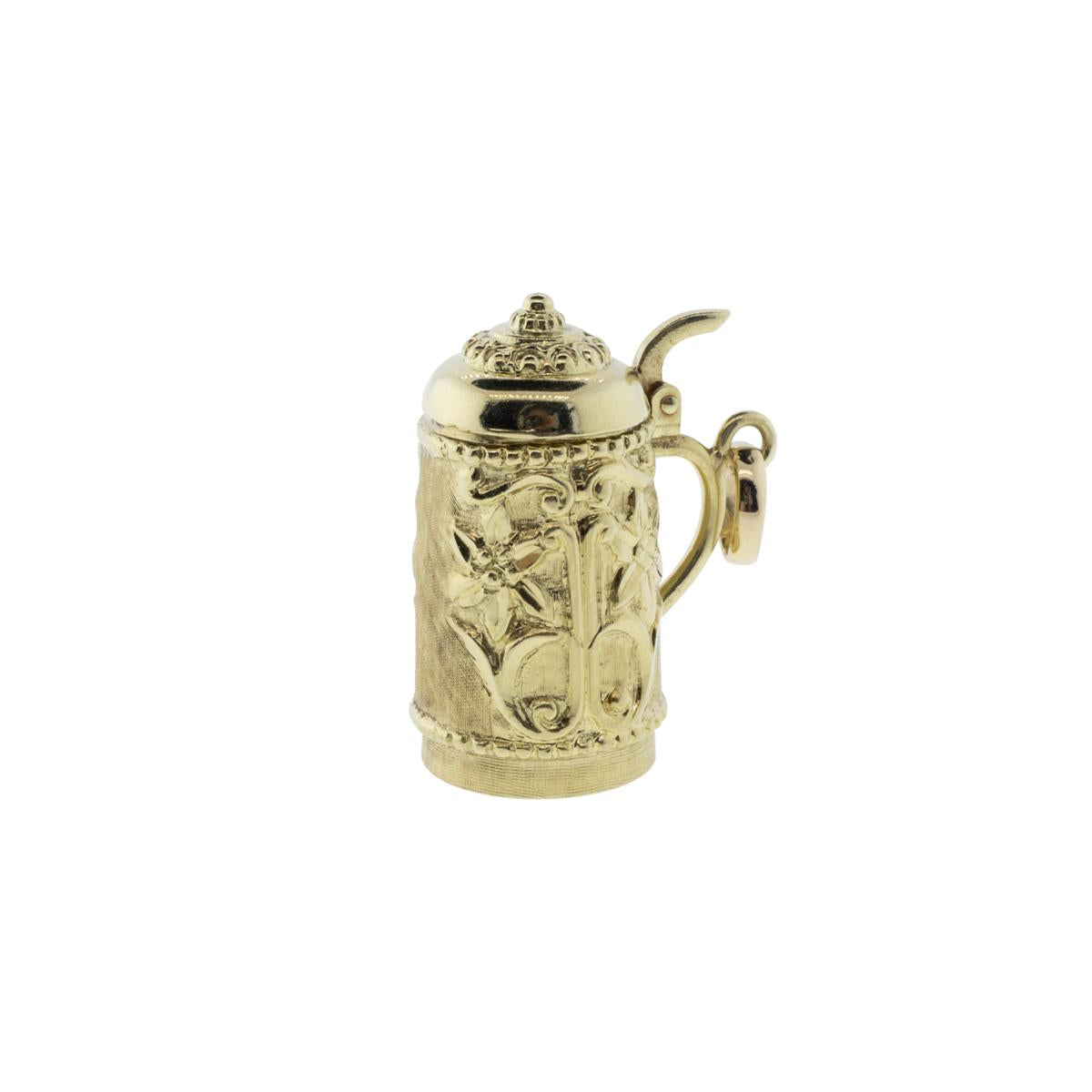 14K Yellow Gold Beer Stein Charm/Pendant