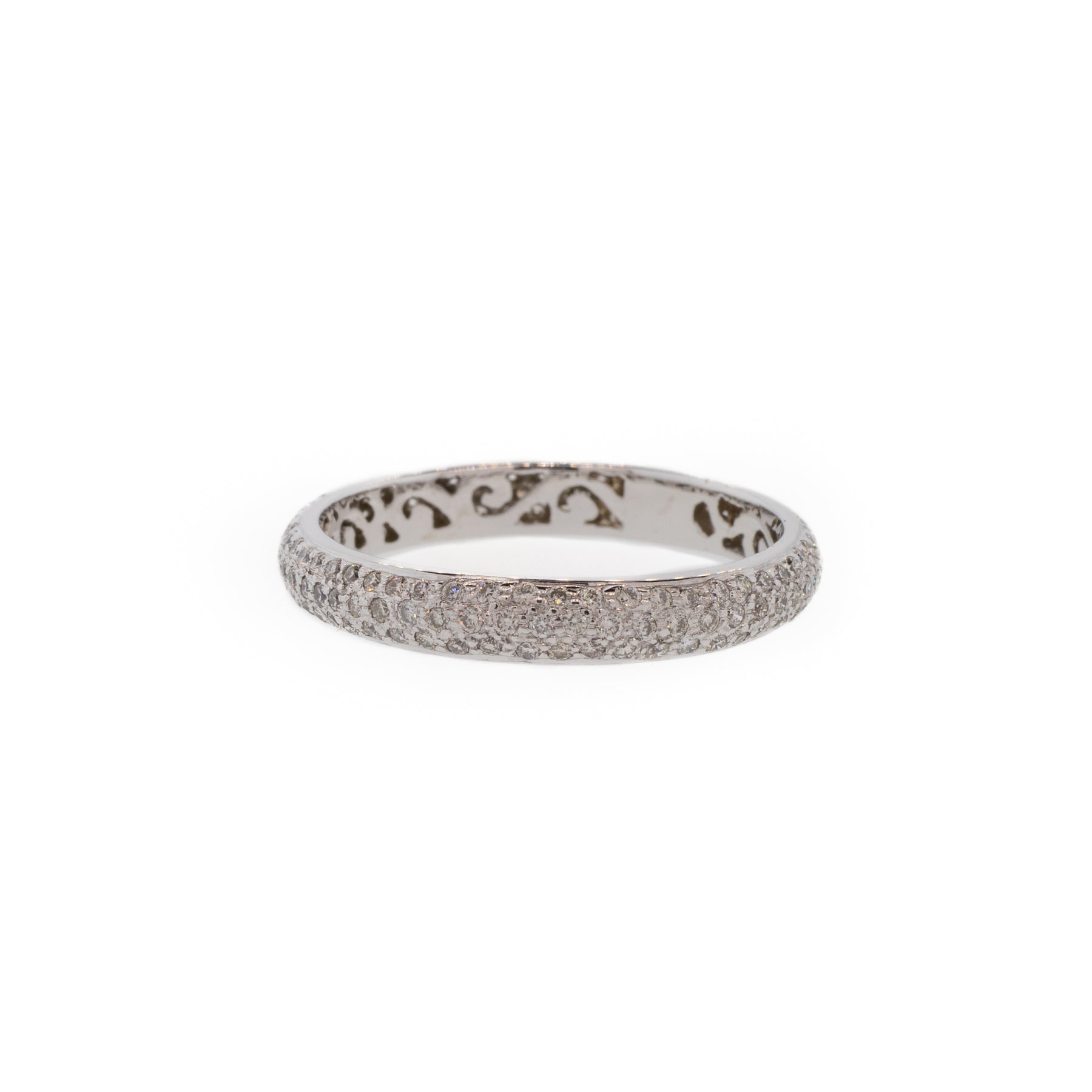 Pave Diamond And Filigree Eternity Band