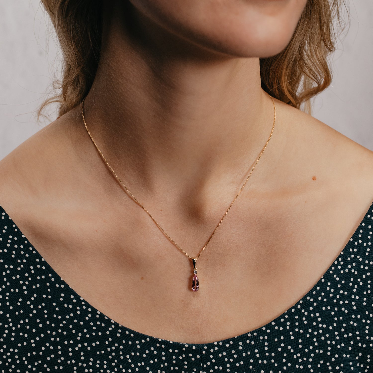 Natural Imperial Topaz and Diamond Necklace