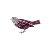 -Platinum Art Deco Hand Engraved Cartier Bird Brooch