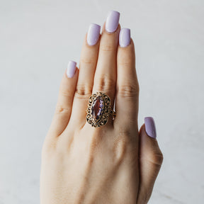 Victorian Era Antiqued Amethyst Ring