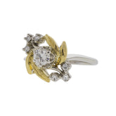 Botanical Two-Tone Diamond Cluster Ring