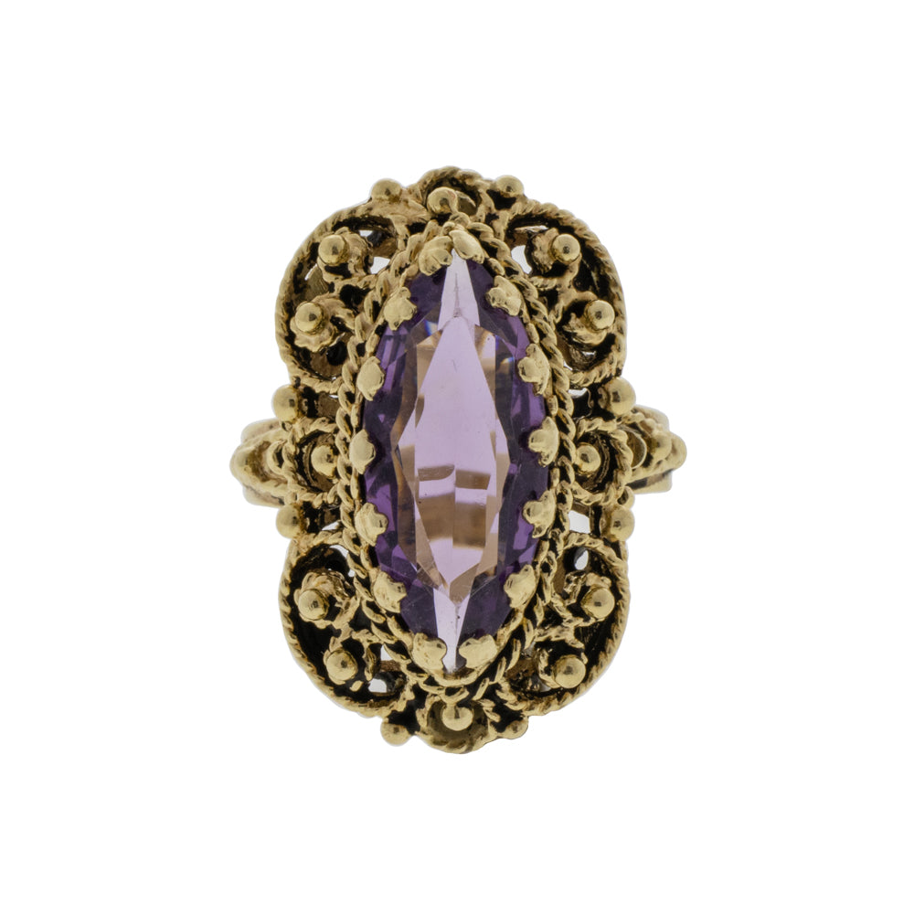 Victorian Era Antiqued Amethyst Ring