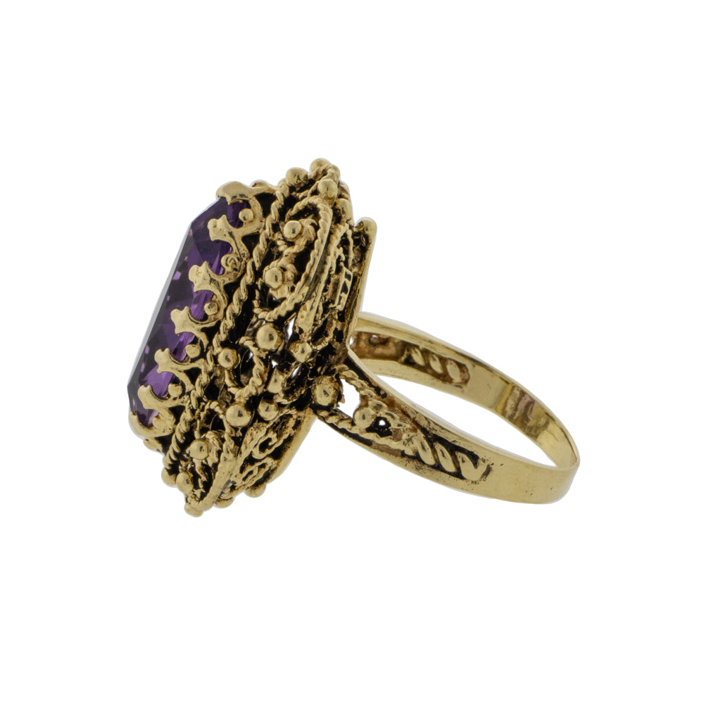 Victorian Era Antiqued Amethyst Ring