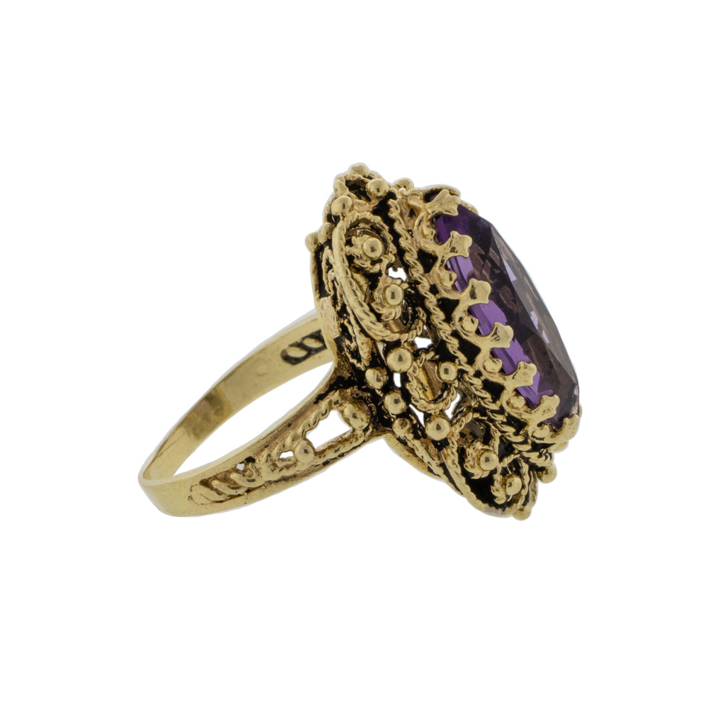 Victorian Era Antiqued Amethyst Ring