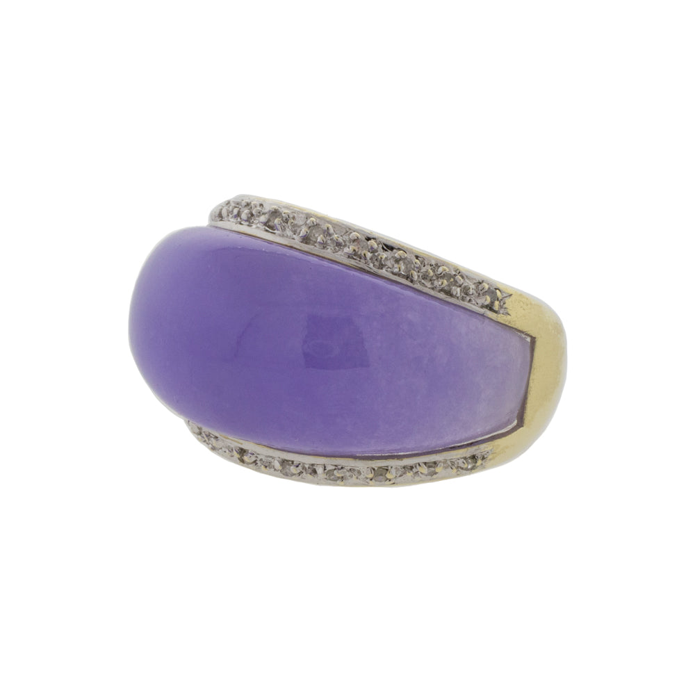 Diamond Accented Amethyst Dome Ring