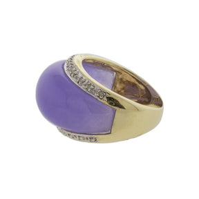 Diamond Accented Amethyst Dome Ring