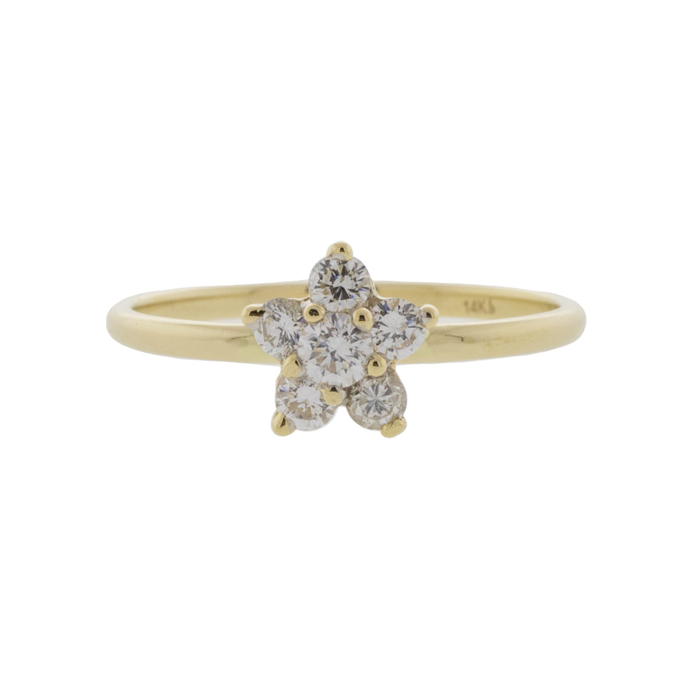 Dainty Floral Diamond Cluster Ring