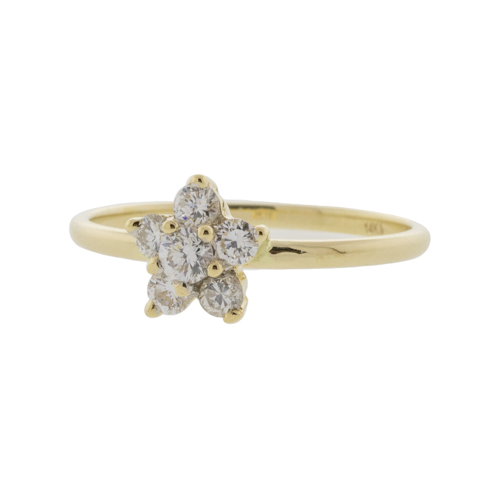 Dainty Floral Diamond Cluster Ring