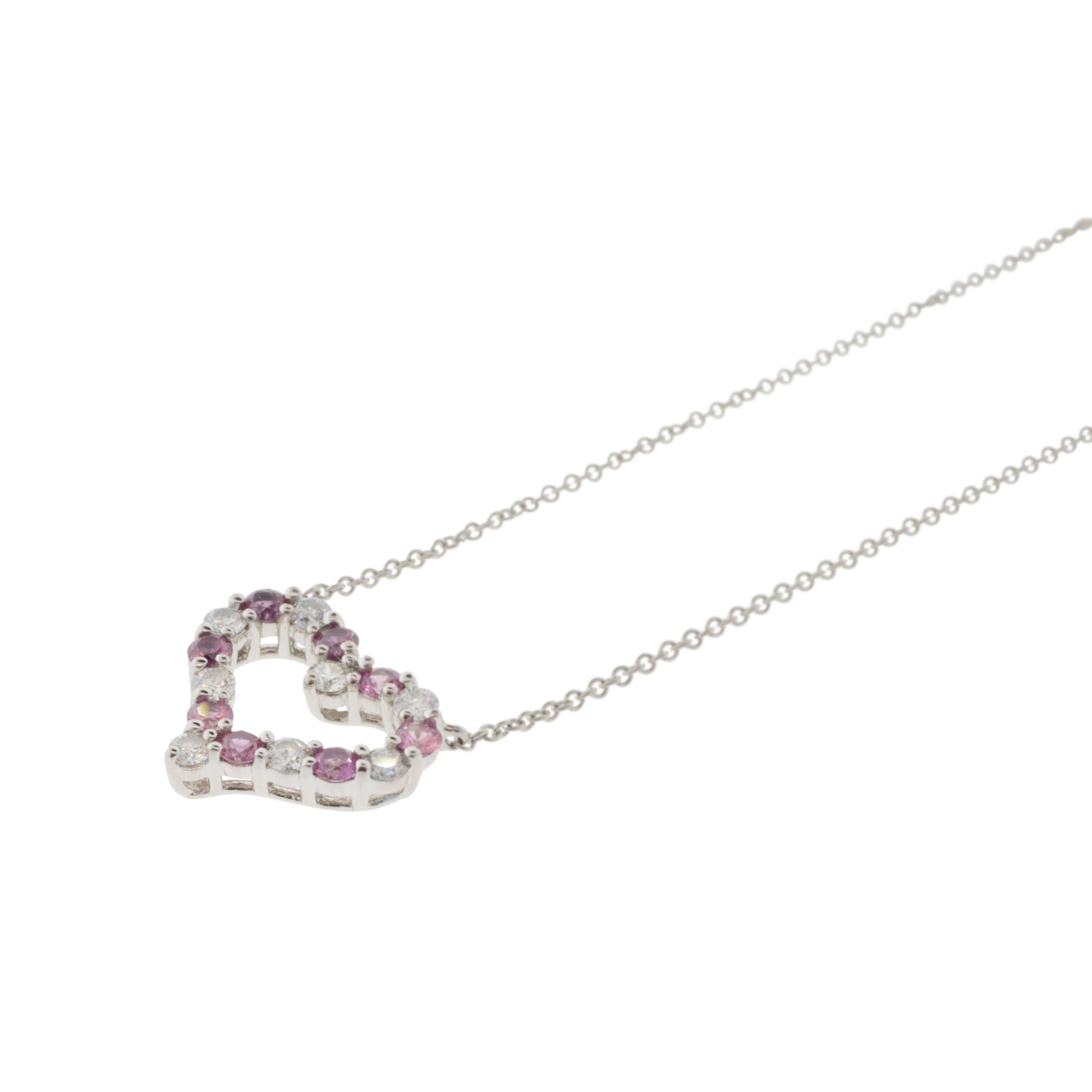 Tiffany & Co. Heart Pink Sapphire and Diamond Necklace