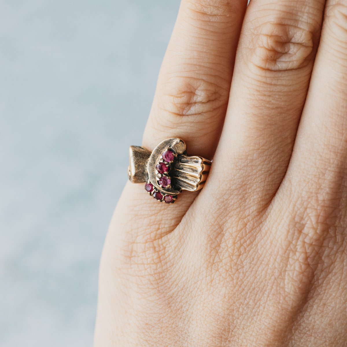 10K Yellow Gold Retro Ruby Ring