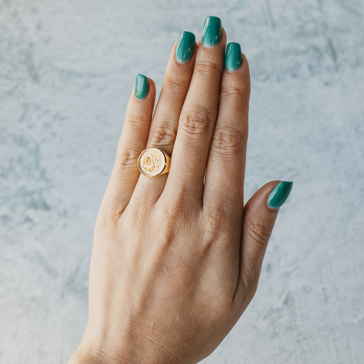14K Yellow Gold 1984 5 Yuan Coin Ring