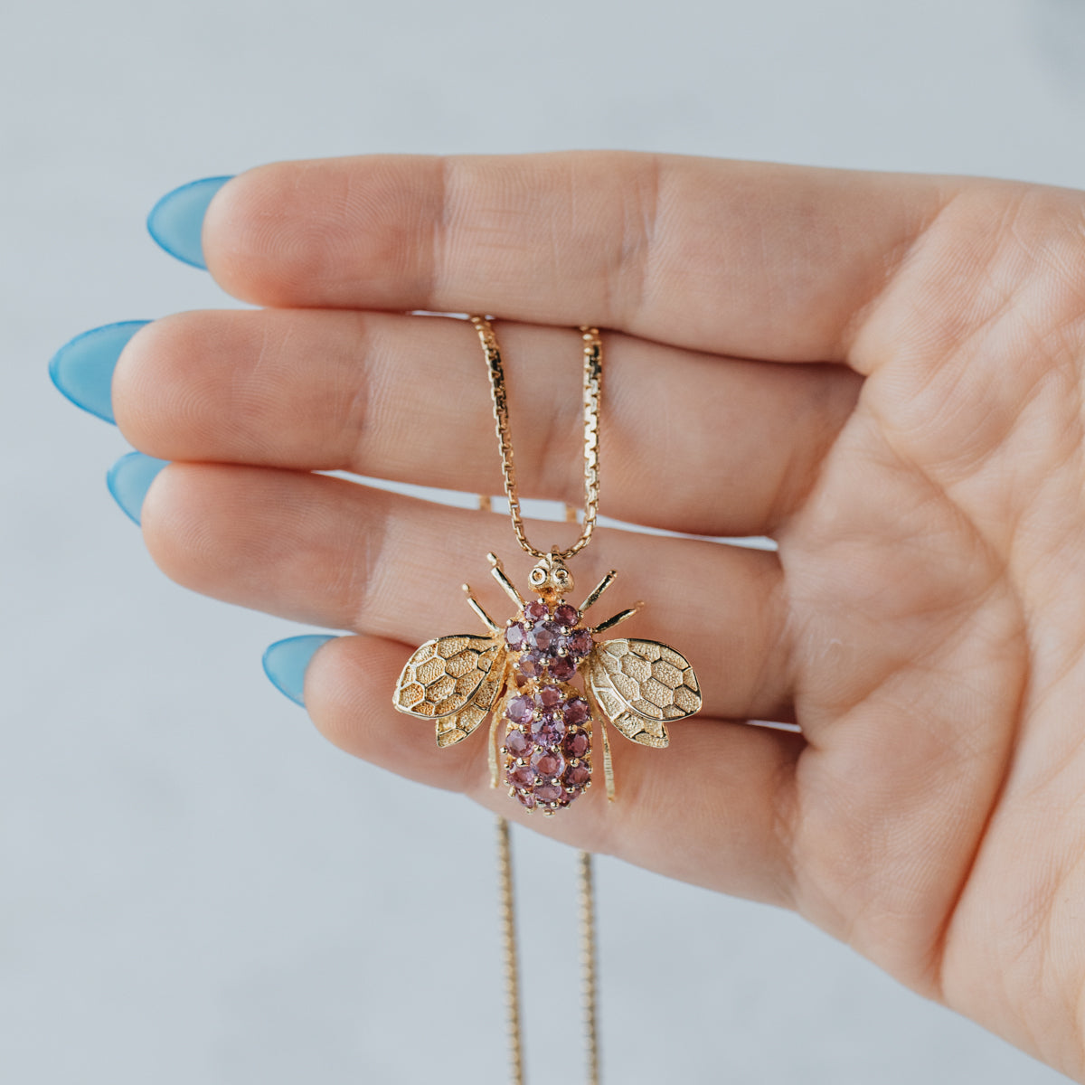 Pink Sapphire Bumble Bee Pin Pendant