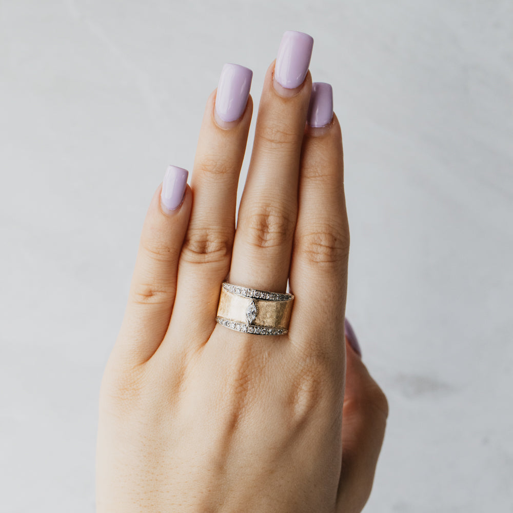 Marquise and Single-Cut Diamond Cigar Band