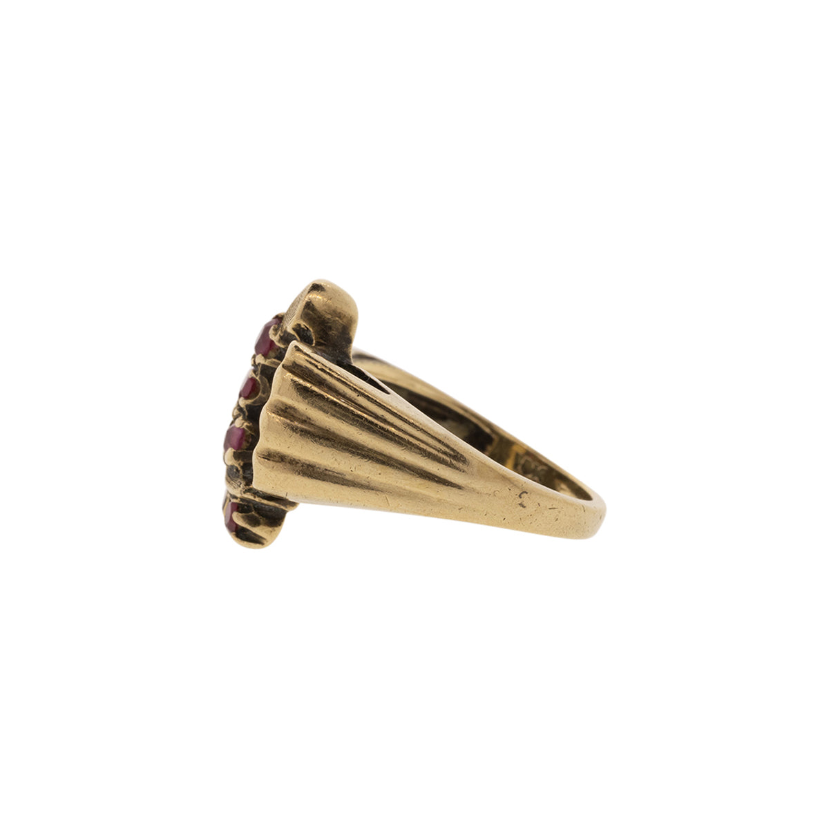 10K Yellow Gold Retro Ruby Ring