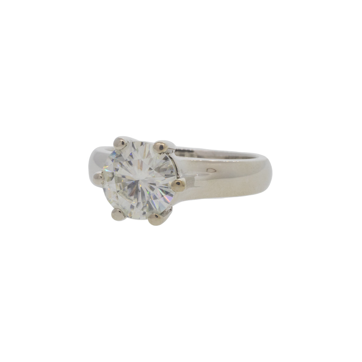 Near Colorless Moissanite Solitaire Ring