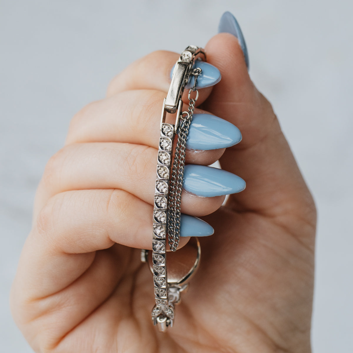 14K White Gold Mid-Century Ladies Diamond Croton Watch