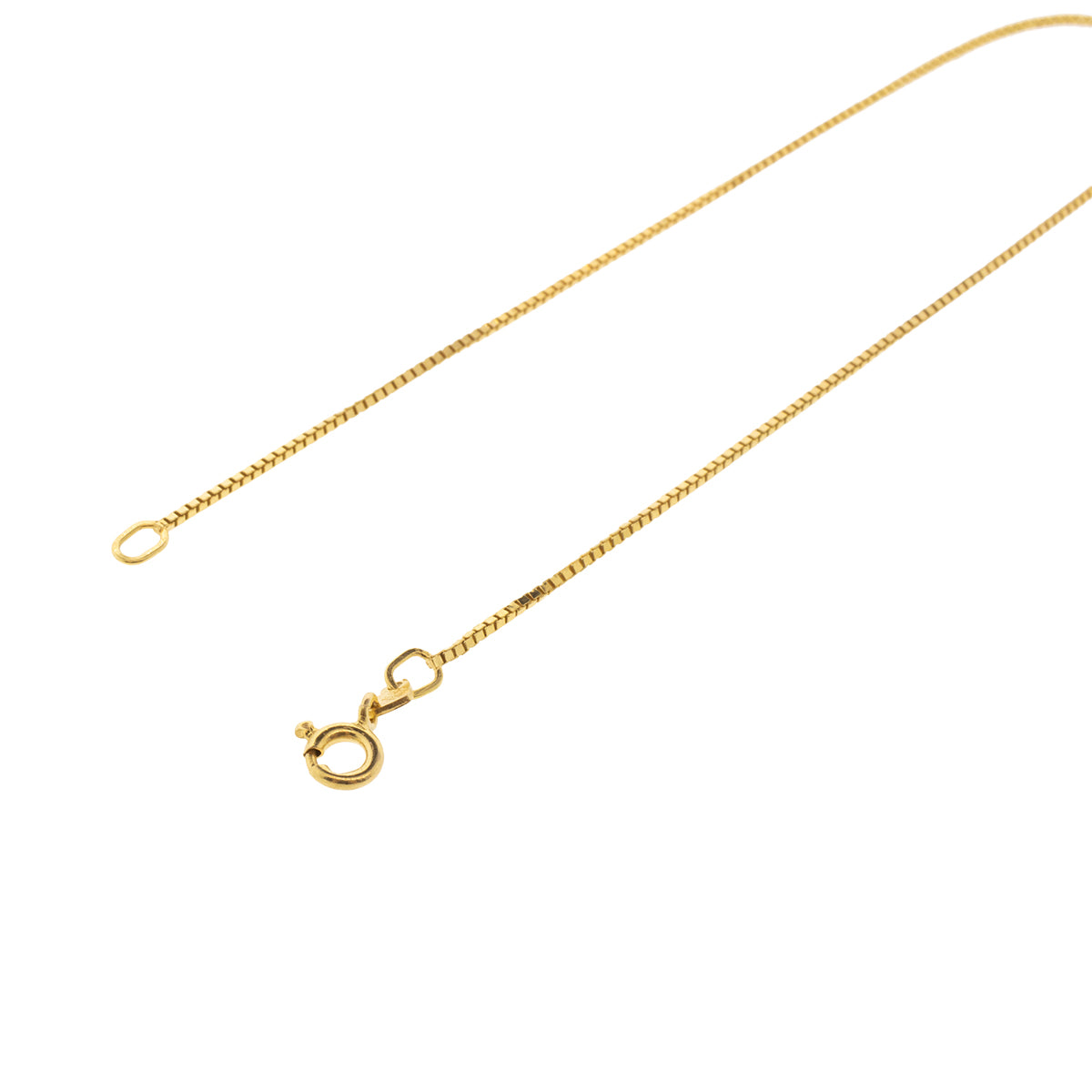14K Yellow Gold Italian 8.5" 1mm Wide Box Chain Bracelet