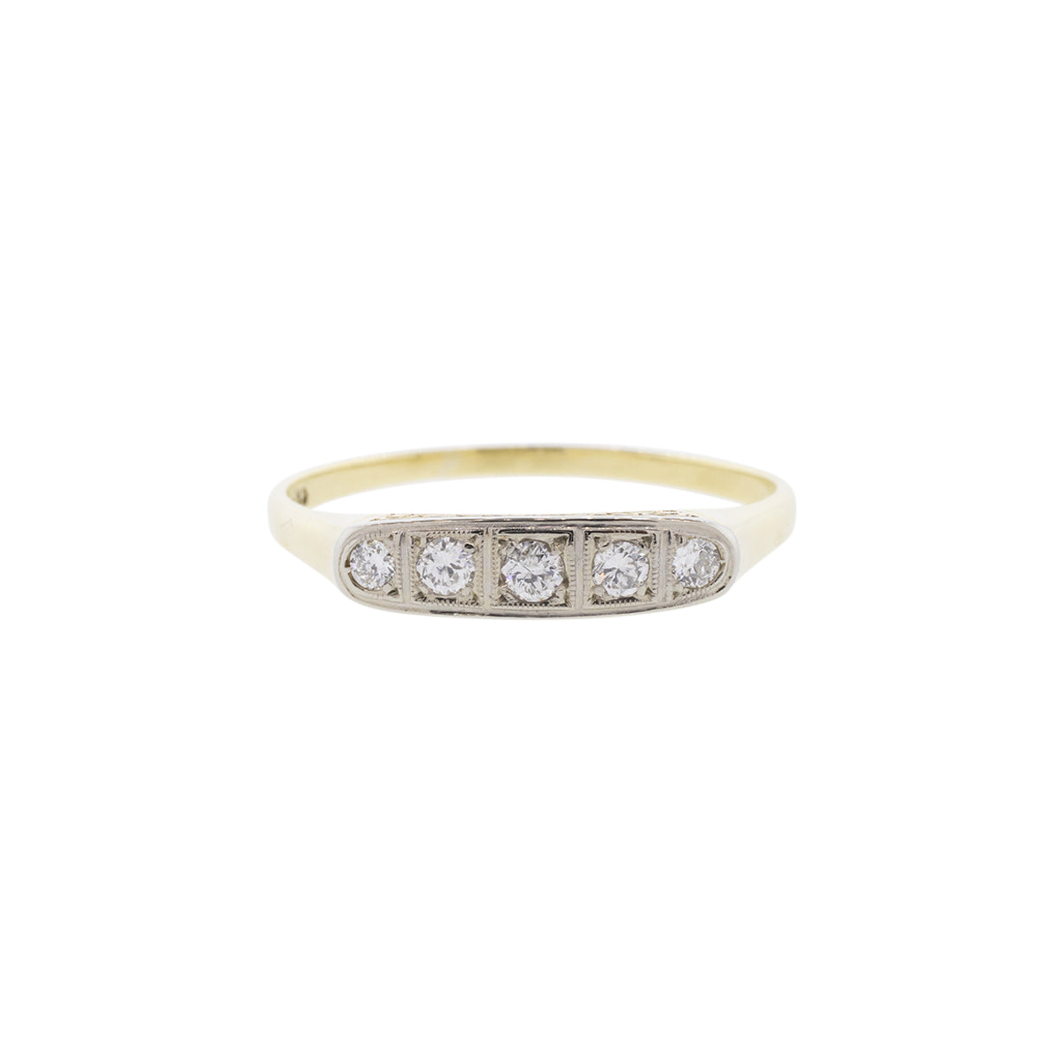 14K Yellow & White Gold 5-Stone Diamond Ring