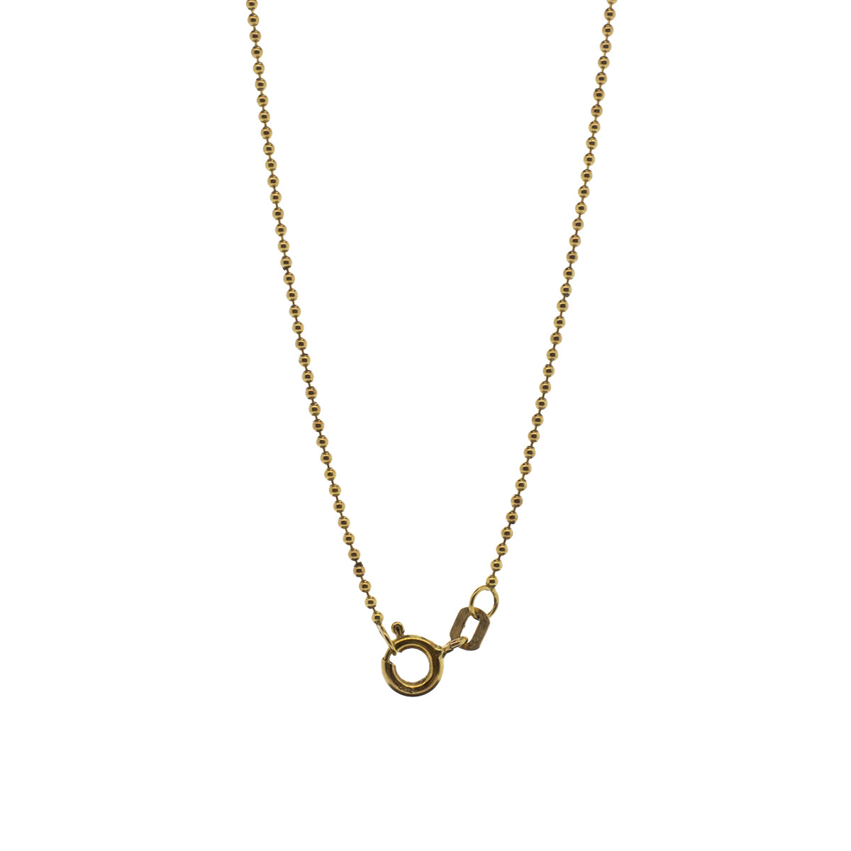 18K Yellow Gold Reversible Blue & Orange Heart Pendant With 30" Ball Chain Necklace