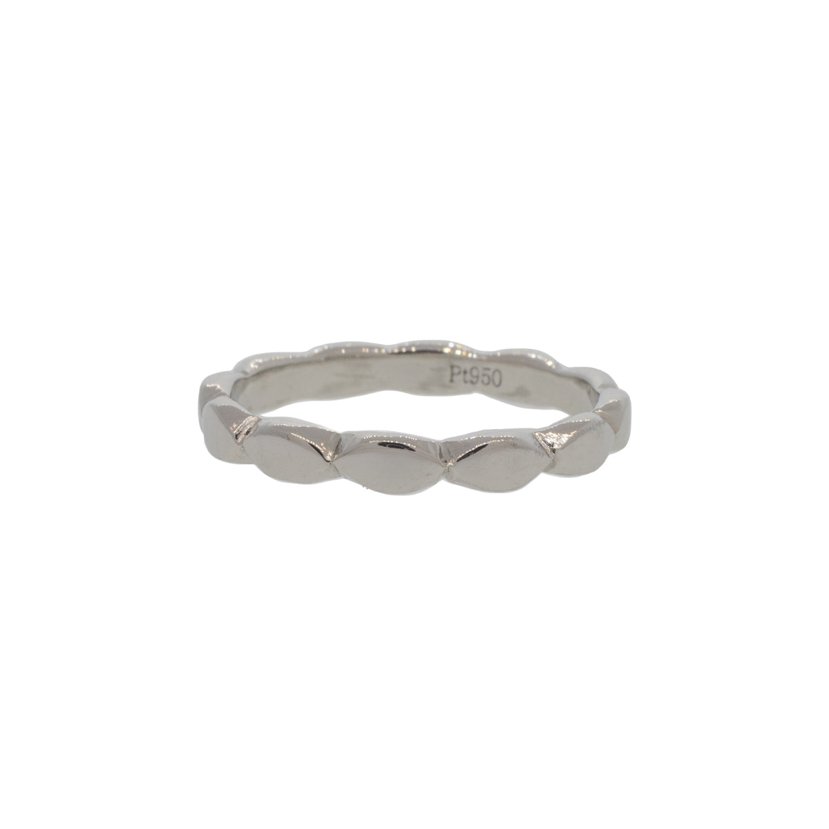 Platinum Scalloped Eternity Band