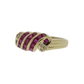 18K Yellow Gold Twisted Ruby Cocktail Ring