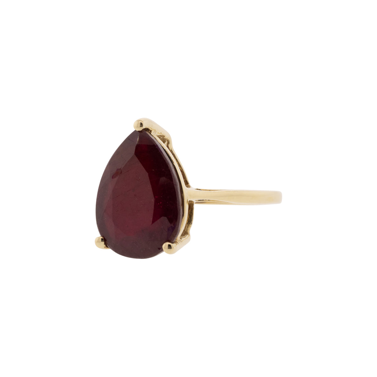 9K Yellow Gold Flux Treated Ruby Ring