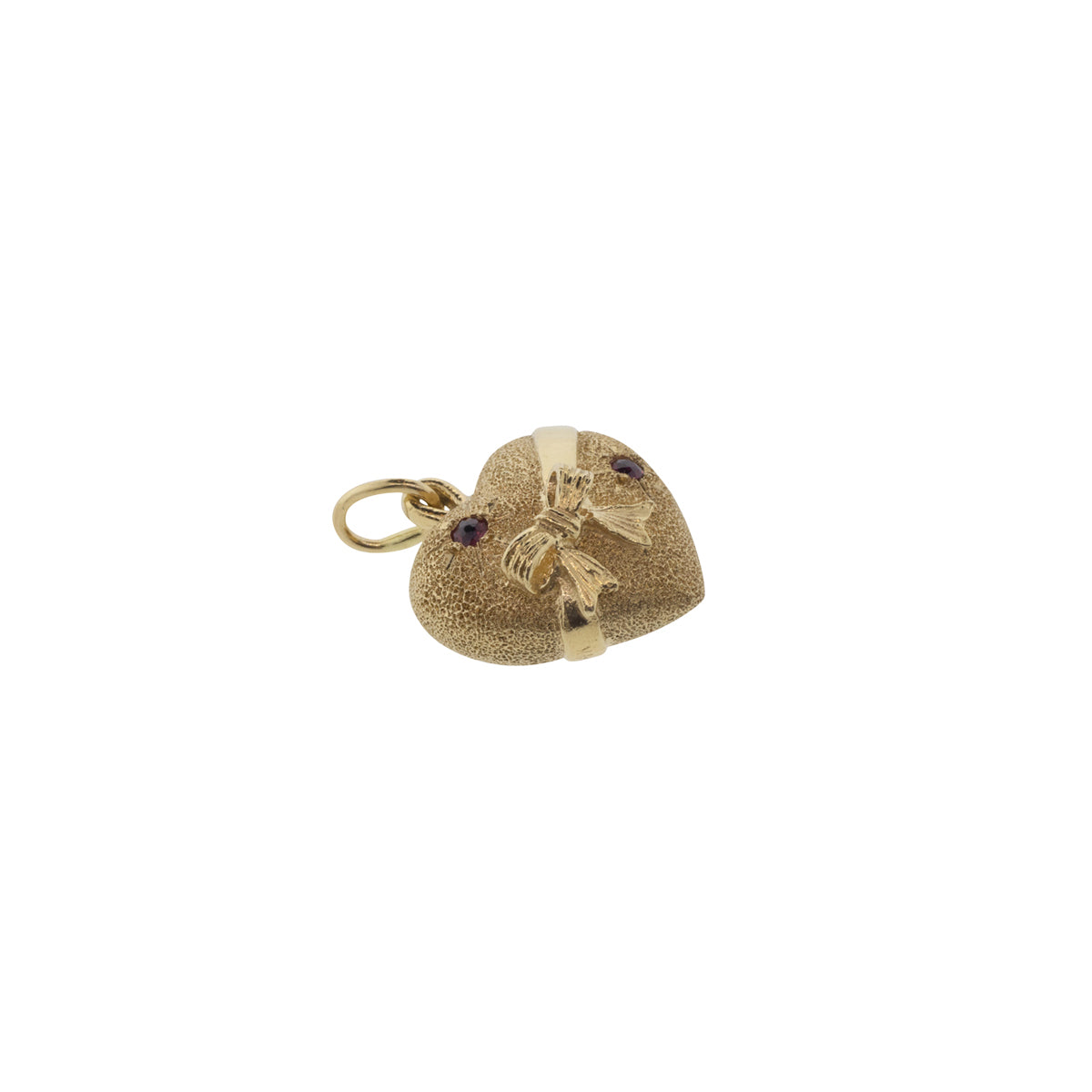 14K Yellow Gold Puffy Heart Charm