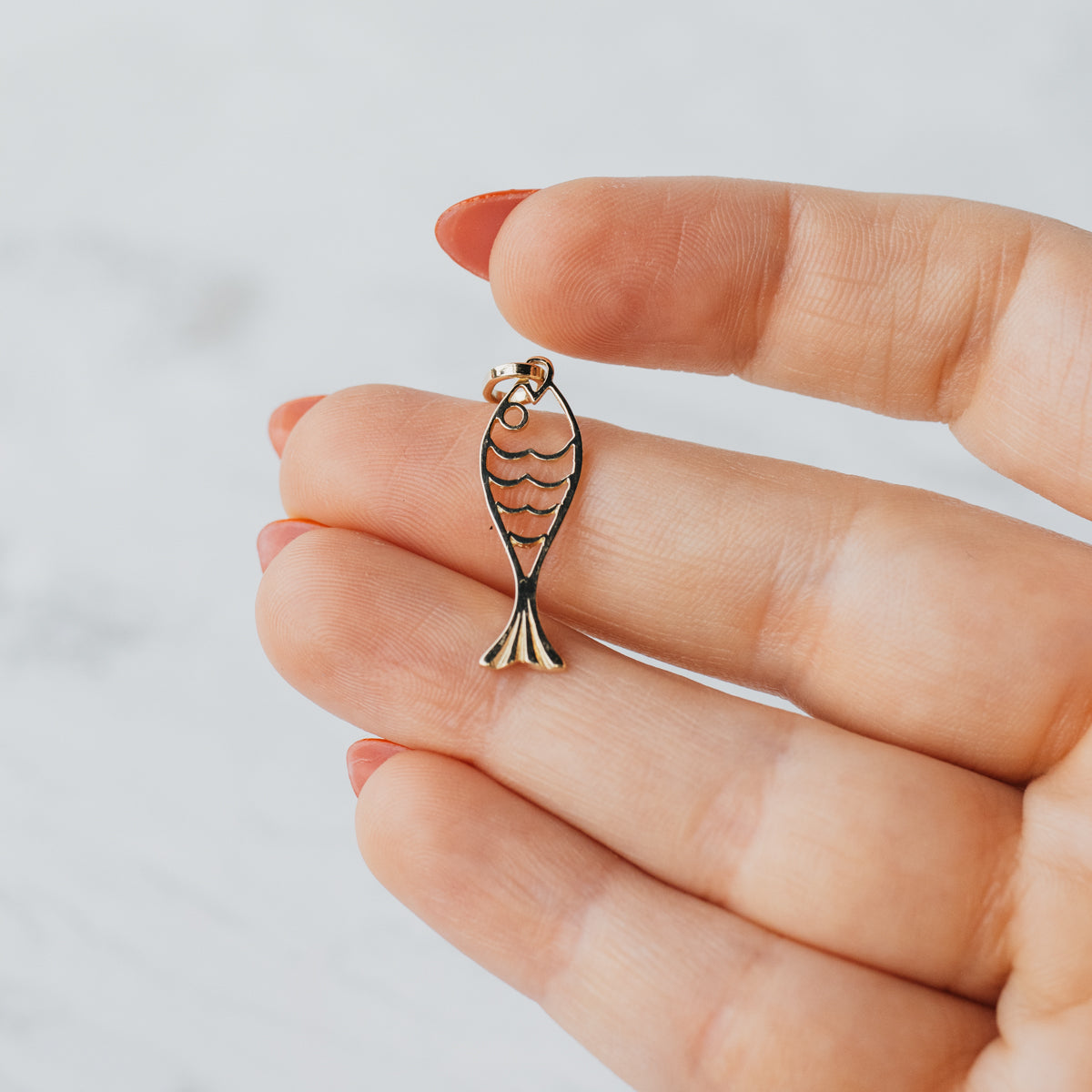 14K Yellow Gold Fish Charm