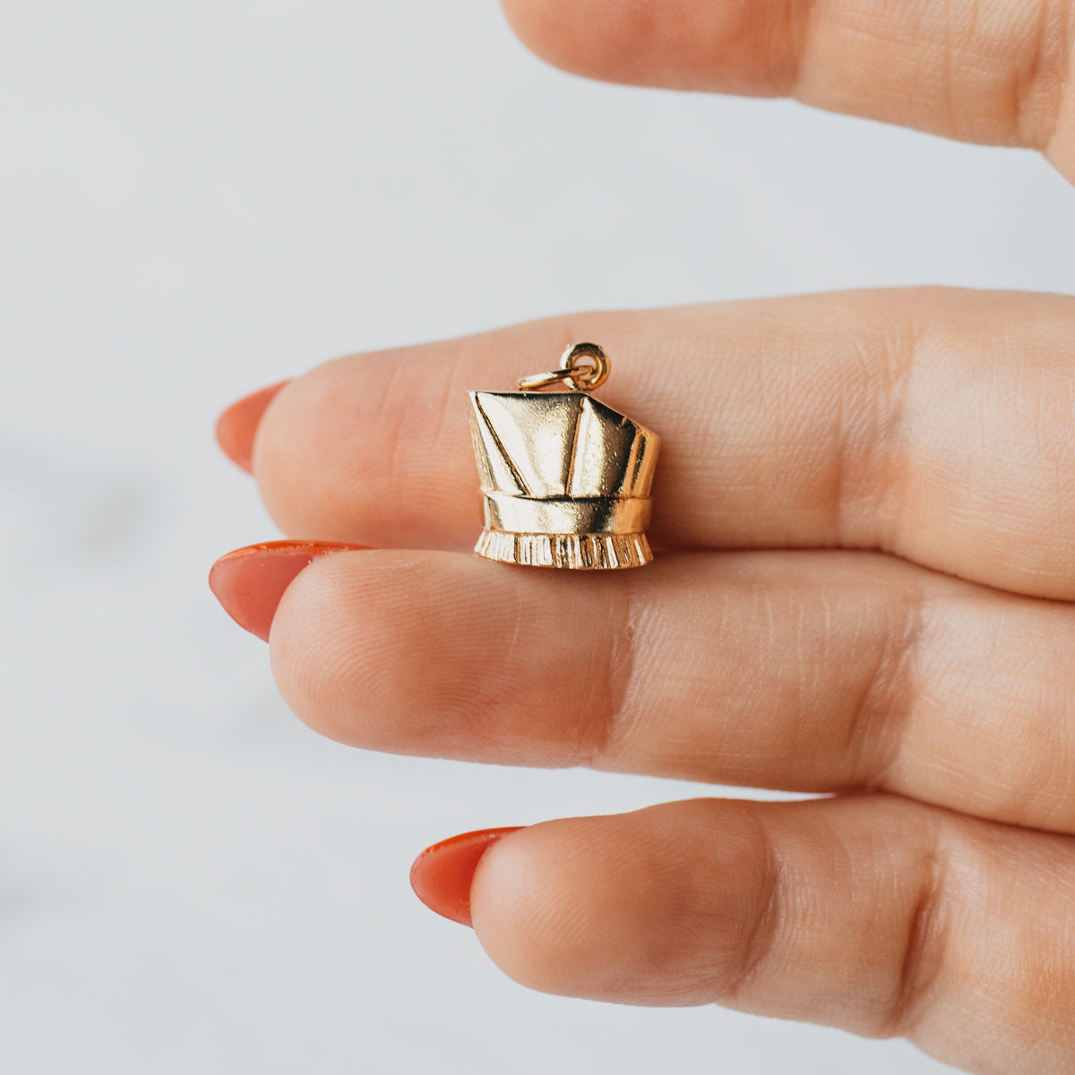 14K Yellow Gold Chef Hat Charm