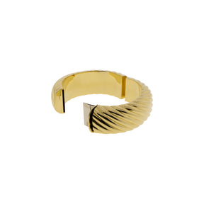 18K Yellow Gold Hollow Hinged Cuff