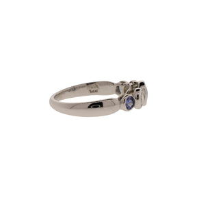 Bezel Set Five Stone Sapphire and Diamond Ring