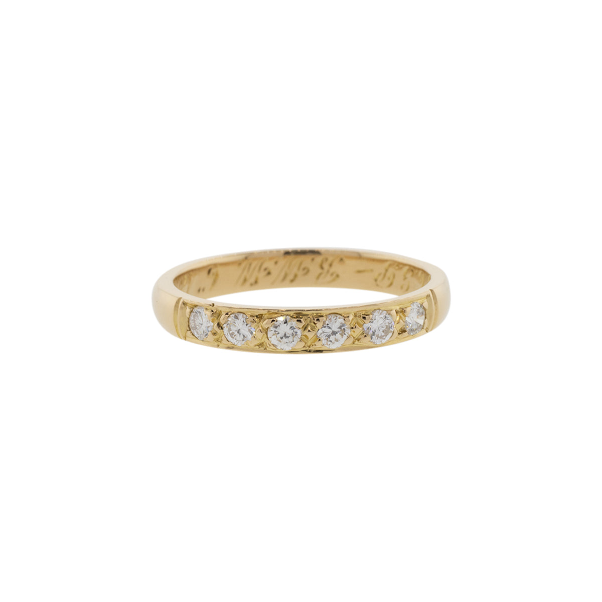 18K Yellow Gold Six Stone Diamond Ring