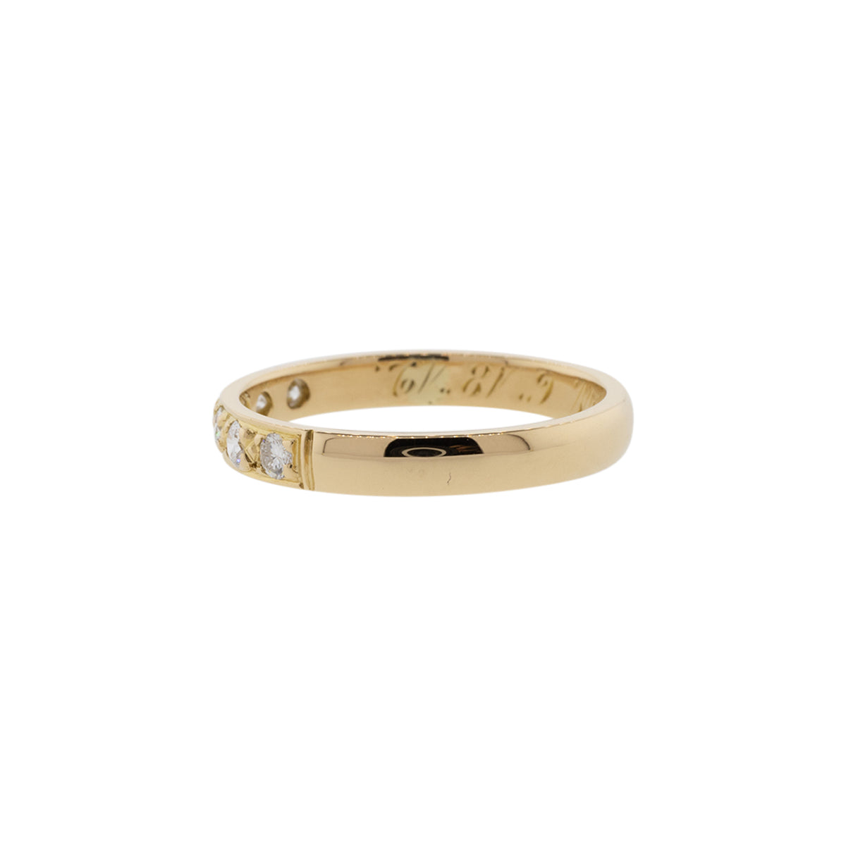 18K Yellow Gold Six Stone Diamond Ring