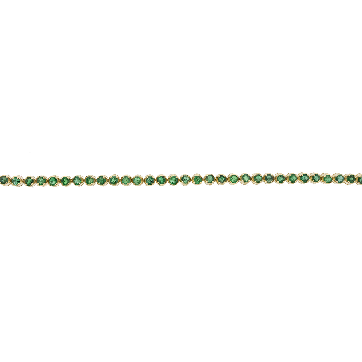 14K Yellow Gold Natural Emerald Tennis Bracelet