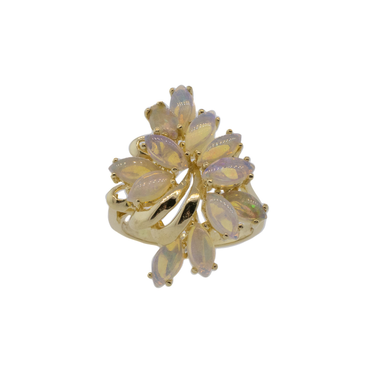 Ethiopian Opal Cluster Ring