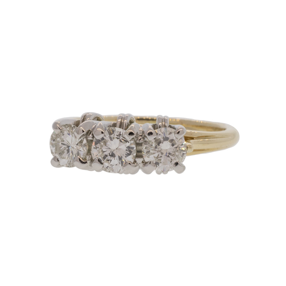 Knotted Three Stone Diamond Ring