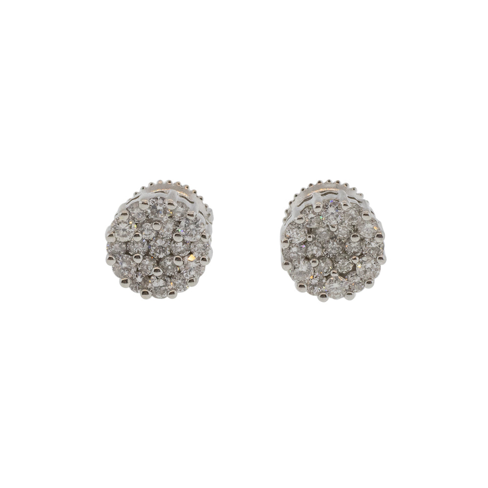 Diamond Cluster Stud Earrings