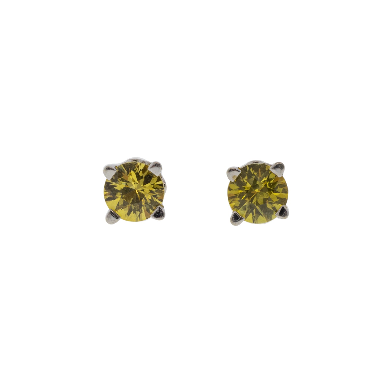 1.00ctw Round Yellow Sapphire Stud Earrings