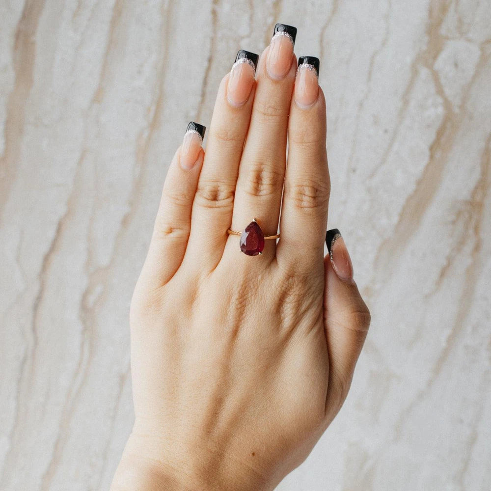 9K Yellow Gold 5.04ct Flux Treated Ruby Ring