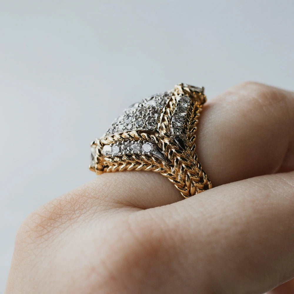 Mid-Century 2.50ctw Diamond Rope Style Ring
