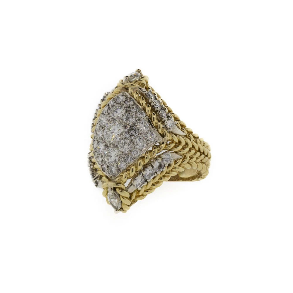 Mid-Century 2.50ctw Diamond Rope Style Ring