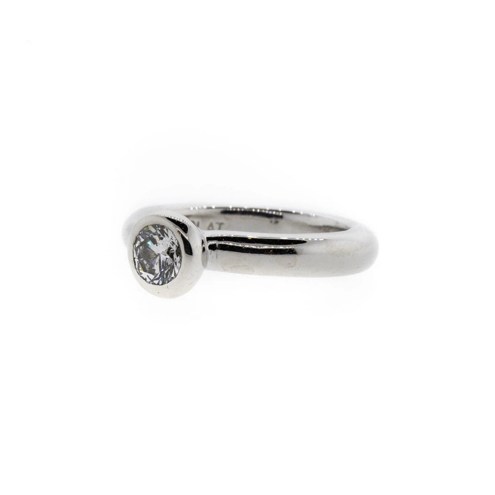 Platinum Bezel-Set Round Brilliant Diamond Solitaire Ring