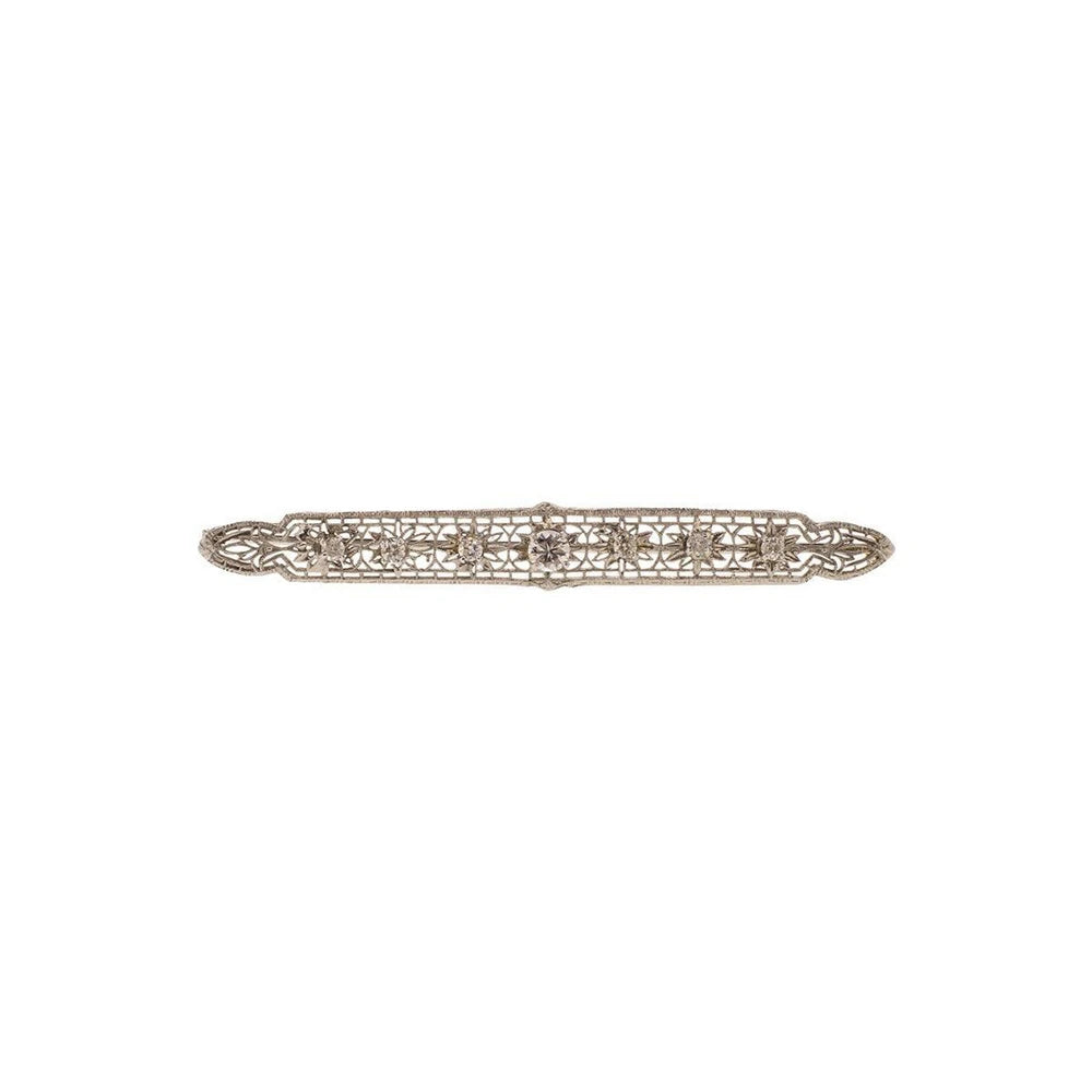 10K White Gold Diamond Brooch