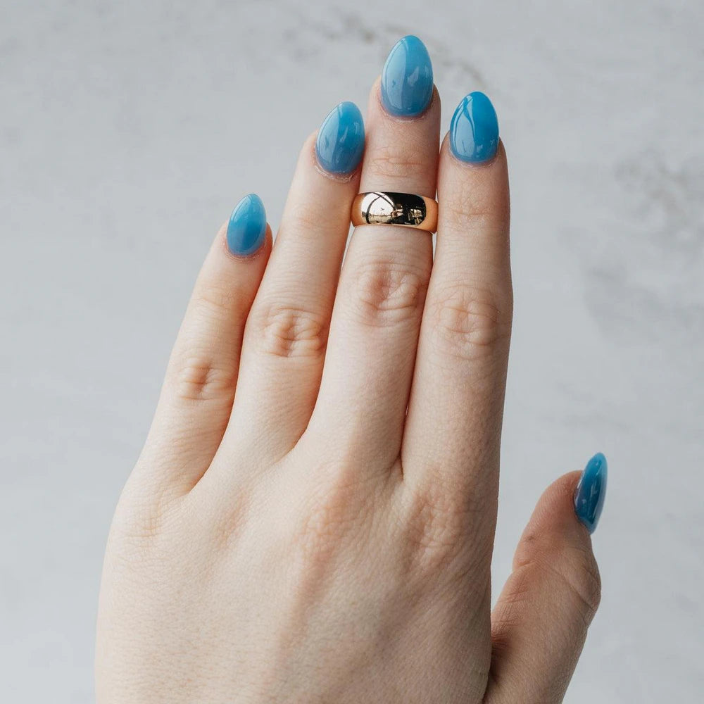 14k Yellow Gold Half Round Cigar Band