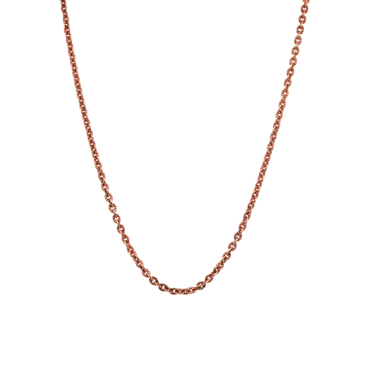 Fancy Ridged Rose Gold Cable Chain