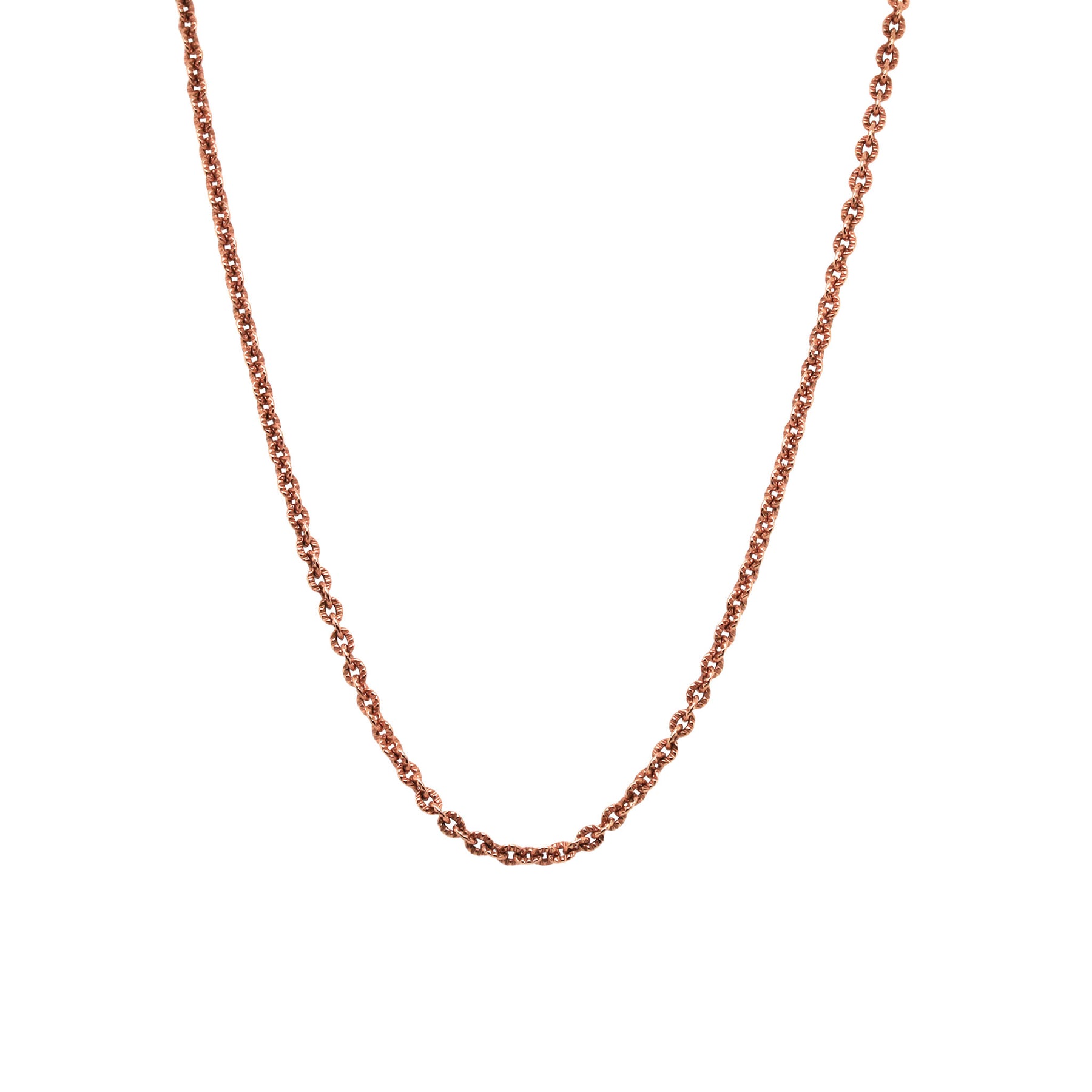 Fancy Ridged Rose Gold Cable Chain