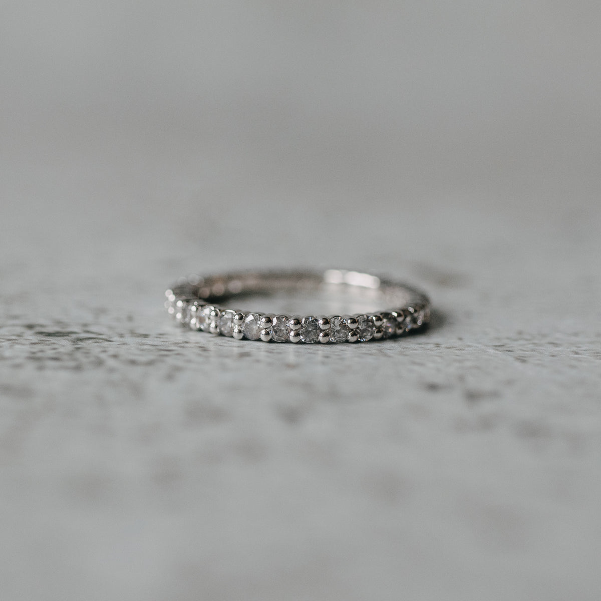 14K 1.5mm White Gold Round Eternity Band